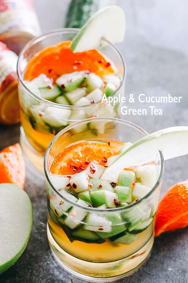 Apple Cucumber Green Tea served in glasses.