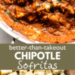 chipotle sofritas two picture collage pin