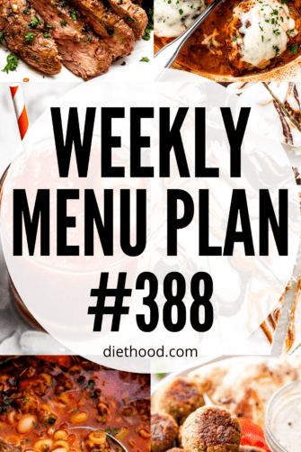 WEEKLY MENU PLAN (#388) six pictures collage