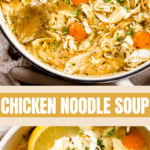 chicken noodle soup two picture collage pin